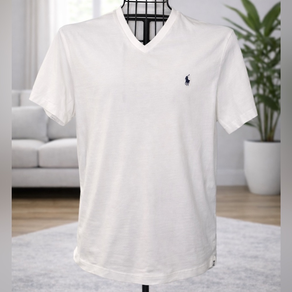 Polo Ralph Lauren White V-Neck Tee